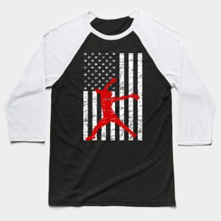 Softball Pitching American Flag Fastpitch Softball Pitcher Baseball T-Shirt